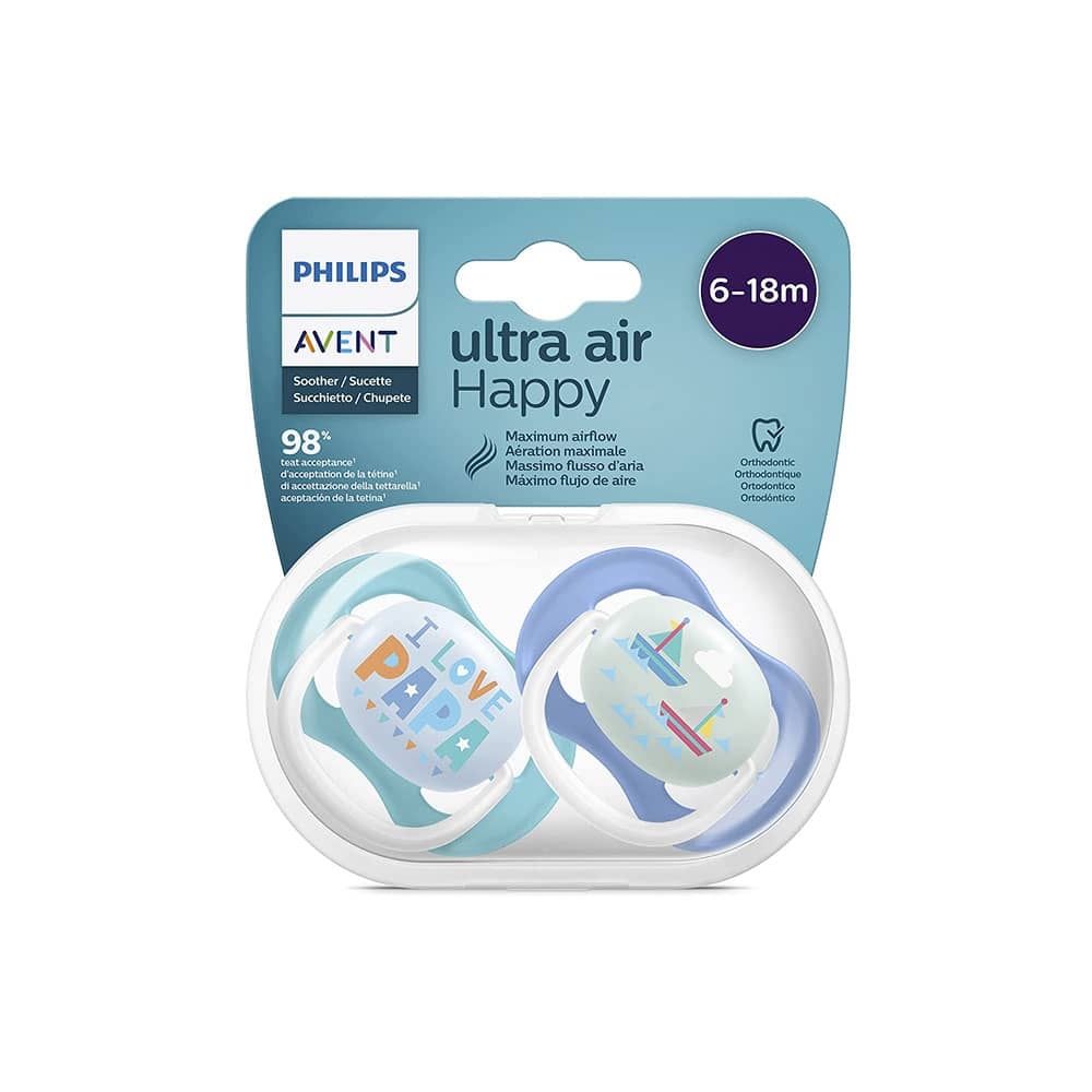 Philips Avent Soother Ultra Air Pacifier, 6-18 Months SCF080/03